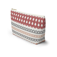 Ribbon Candy Accessory Pouch w T-bottom in Red